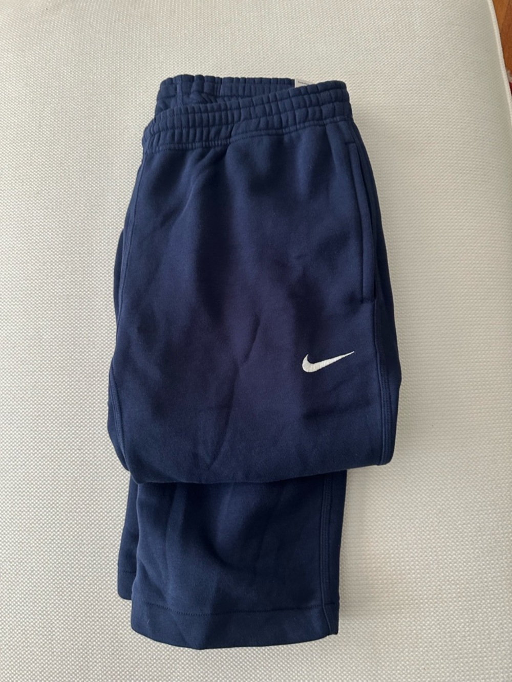 Nike Navy Sweatpants with White Swoosh Logo